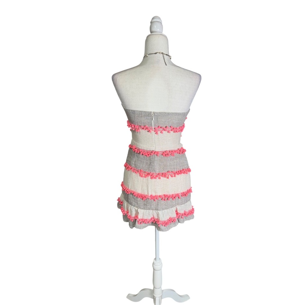 Tularosa‎ Pom Trim Strapless Mini Dress Size S - Picture 2 of 7